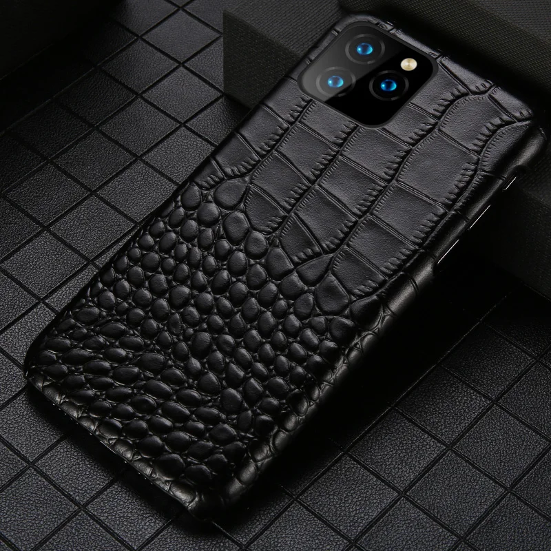 Чехол из натуральной кожи для телефона Apple iPhone 11 11 Pro 11 Pro Max X XS XSMax XR 7 8 plus 5 5S se 6 6S Plus крокодиловая кожа