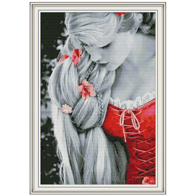 Набор для вышивки крестом 11CT 14CT 16CT с длинными волосами