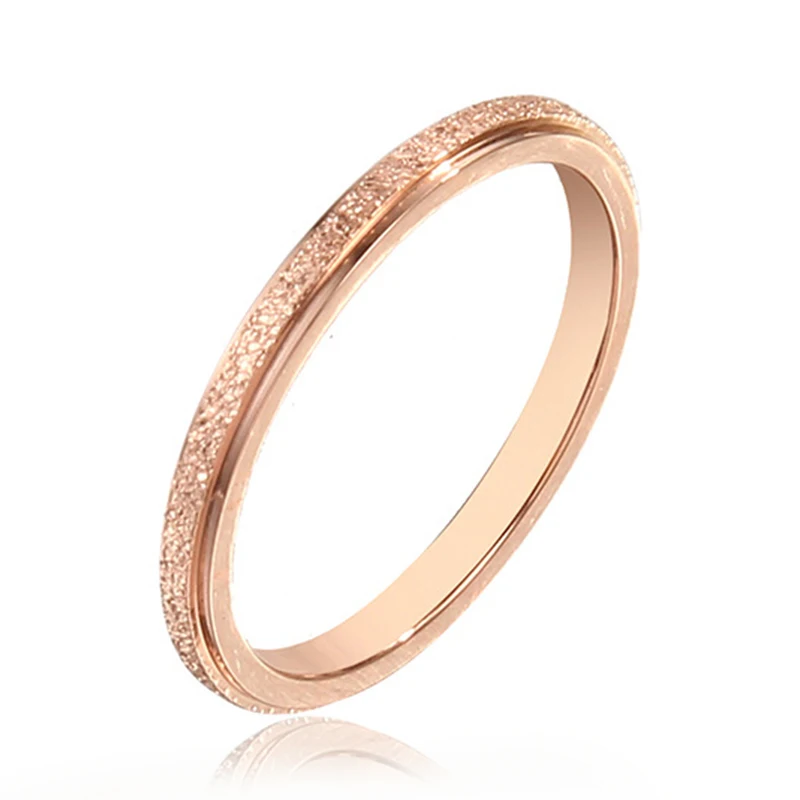 2020 модные классические 2 мм титановые стальные кольца Высокое качество розовое