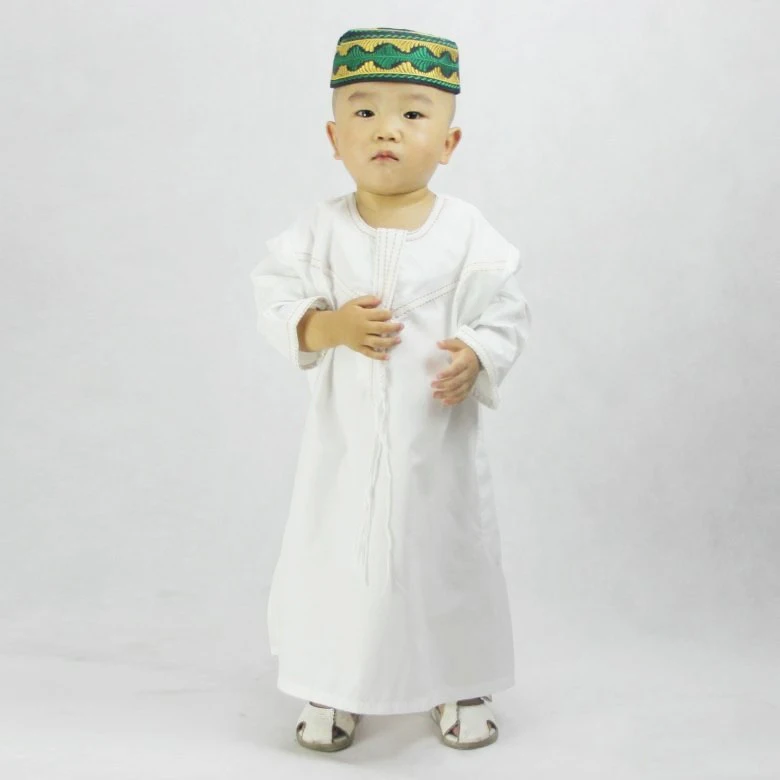 Детская Арабская и мусульманская одежда Jubba мусульманское платье для мальчиков