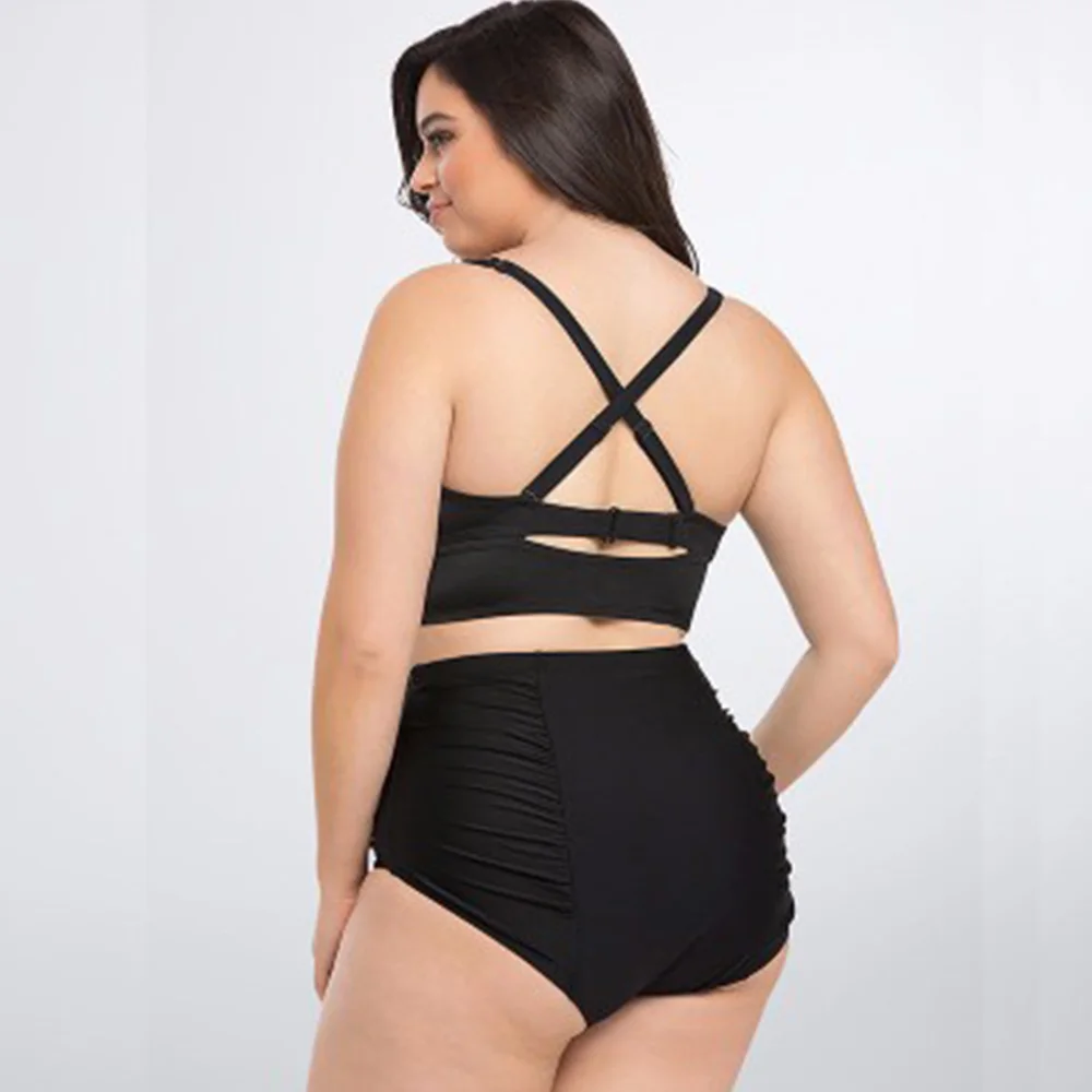 Быстрая доставка Для женщин 2 шт. размера плюс с высокой талией Холтер бикини
