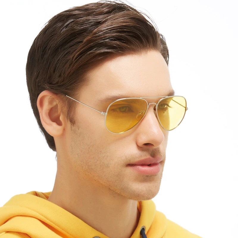 

Солнцезащитные очки пилота ночного видения мужские женские мужские очки UV400 Солнцезащитные очки из сплава для женщин мужские очки для вожд...