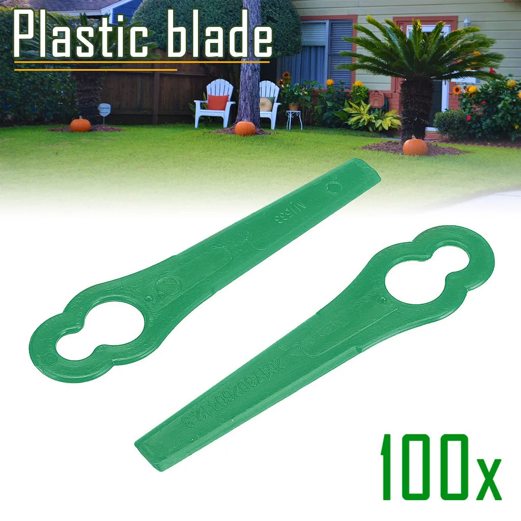 100pcs Plastic Blade Cutter Replace For Cordless Grass Garden Crop Strimmer Blades for Florabest Trimmer | Инструменты