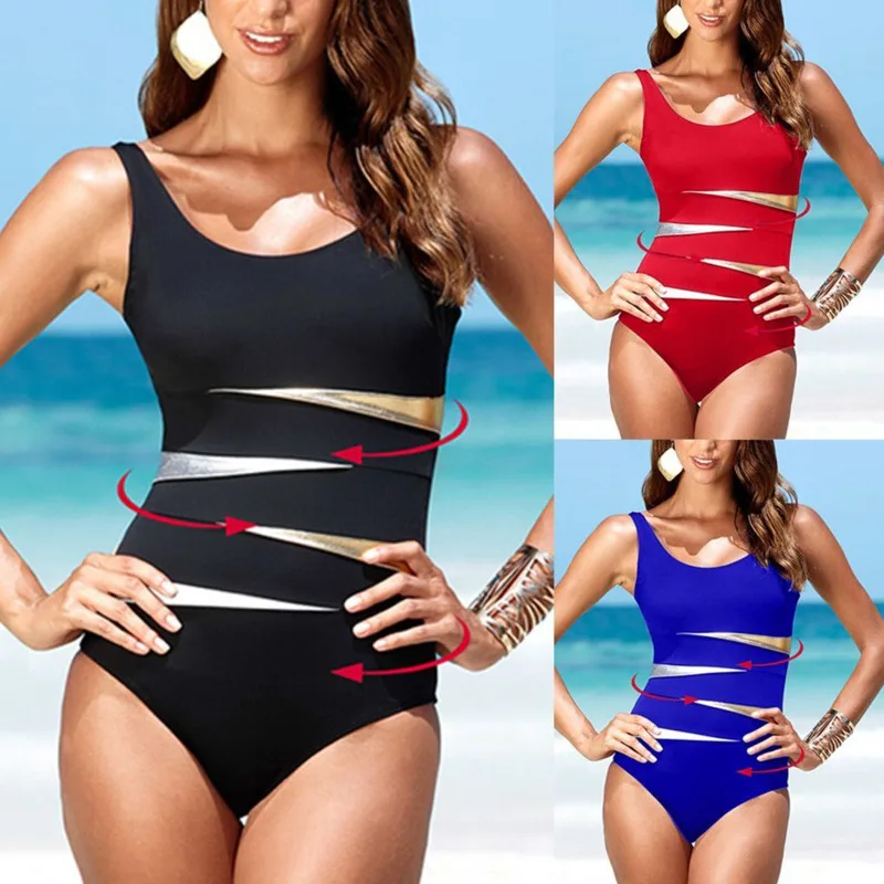 Пикантные Одна деталь женский большой Размеры закрытый купальник размера плюс