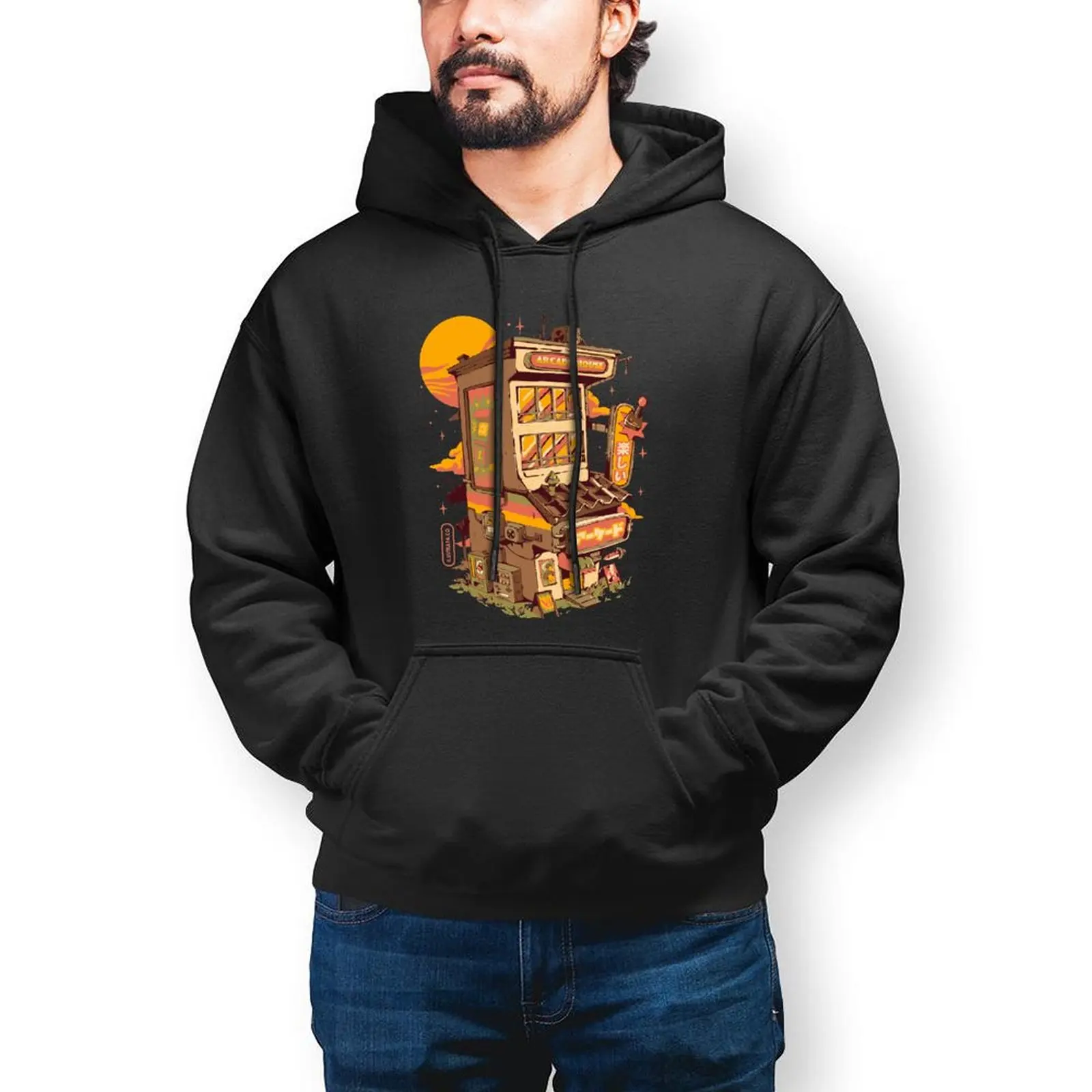 

Arcade Game Japanese Hoodies Vintage Autumn Cotton Hoodie Fashion Streetwear Long Pullover Hoodie Mens