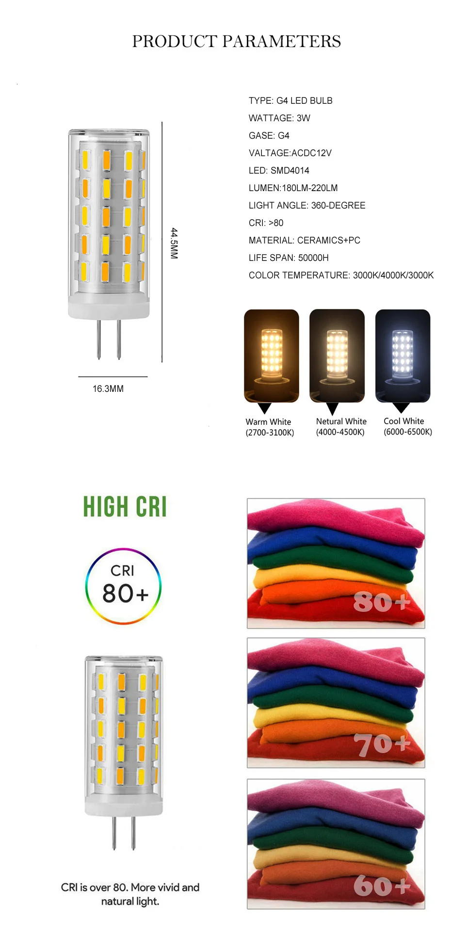 Светодиодный лампы 12V светодиодный G4 3W Smd 4014 54 светодиодный s Lihgt лампы три Цвет Температура регулируемый светодиодный светильник с украшением в виде кристаллов светильник домашний декор