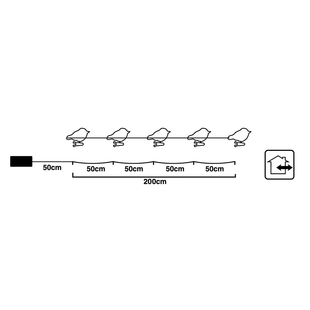 

Christmas Yard Decoration Waterproof 5 LED Acrylic Bird Fairy String Light