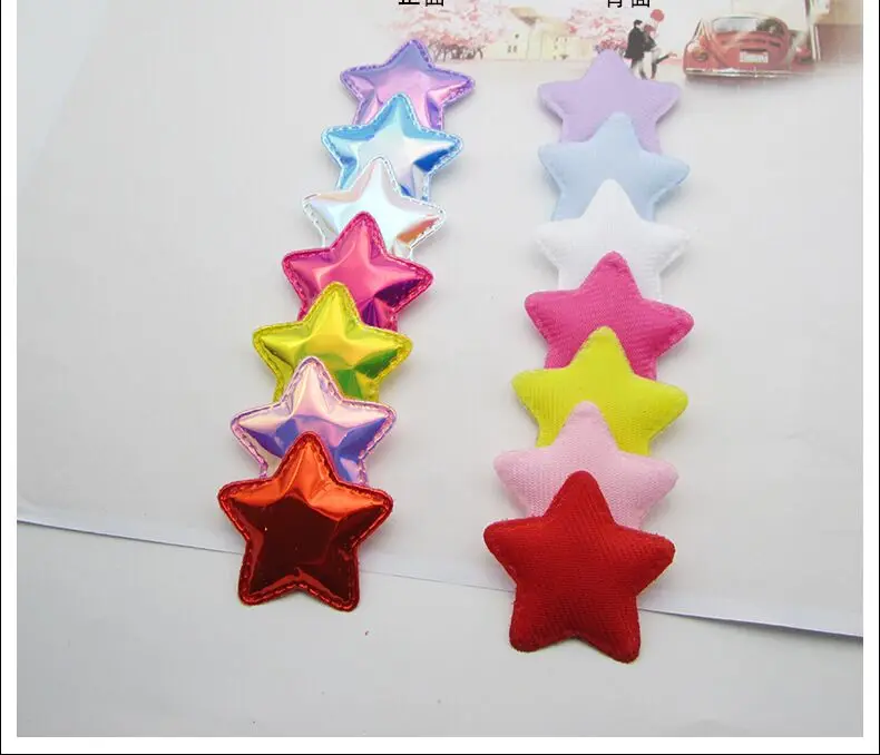 100pcs NEW 5cm big Beautiful Glossy Stars Hair accessories Cute Star Cup cake topper Food Flags