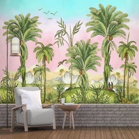 custom mural wallpaper 3d tropical rainforest plant flowers and birds wall painting living room tv bedroom home decor 3d sticker