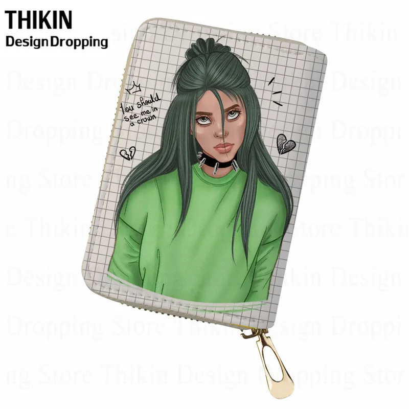 Тикин Горячая рэп певец Billie Eilish женский из искусственной кожи держатель для карт паук королева Водонепроницаемый Путешествия Паспорт Walet с молнией - Цвет: as picture