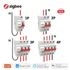 Выключатель Умный Tuya Zigbee, автоматический выключатель с дистанционным управлением 1234P для умного дома, работает с AlexaGoogle HomeIFTTT