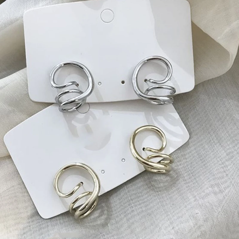 Серьги гвоздики женские изогнутые под золото и серебро|Серьги-гвоздики| |