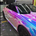 Виниловая наклейка для автомобиля, 3 м x 135 см, голографическая белая радуга, хромированная наклейка, наклейки для стайлинга автомобилей, меняющие цвет пленки для крыши, капота