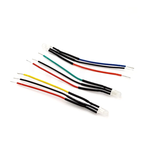 

50Pcs 3V 5V 6V 9V 12V 24V 36V 48V 110V 220V 3mm Bi-color Double Color Common Anode Pre-wired LED With 20cm Wire