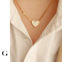ghidbk hot sale stainless steel women jewelry dainty goldsilver color mixed heart charming pendant collars chokers necklaces