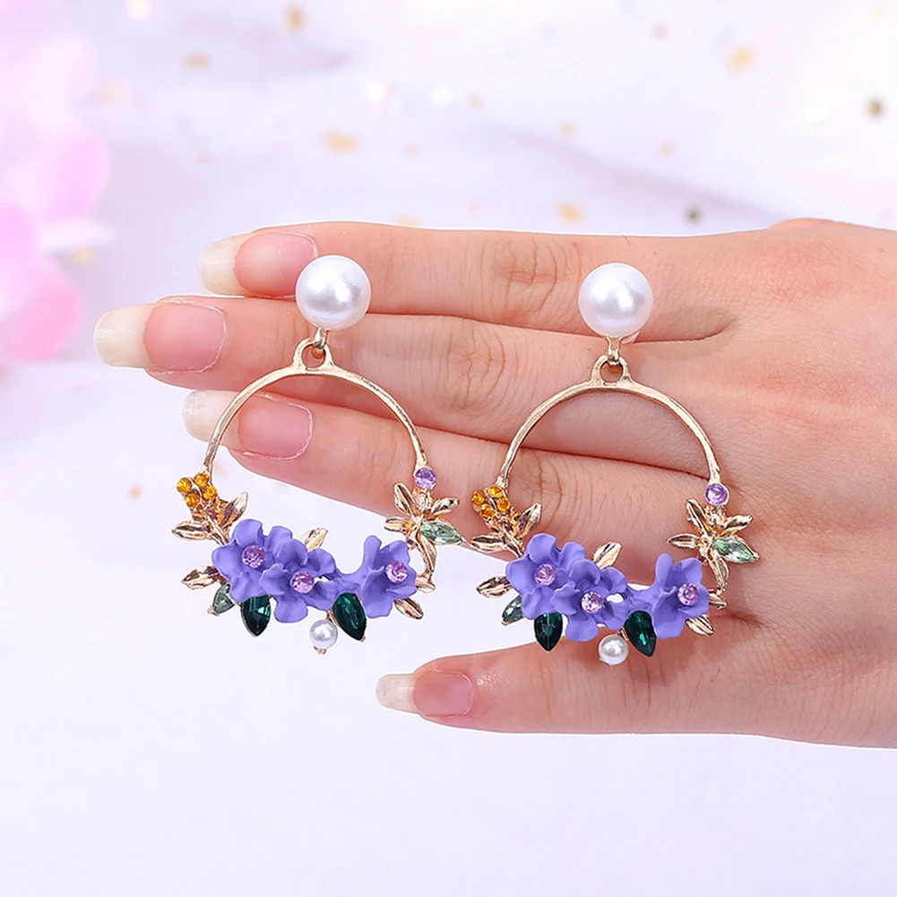 Популярные модные милые серьги в виде розовых цветов для женщин и девушек