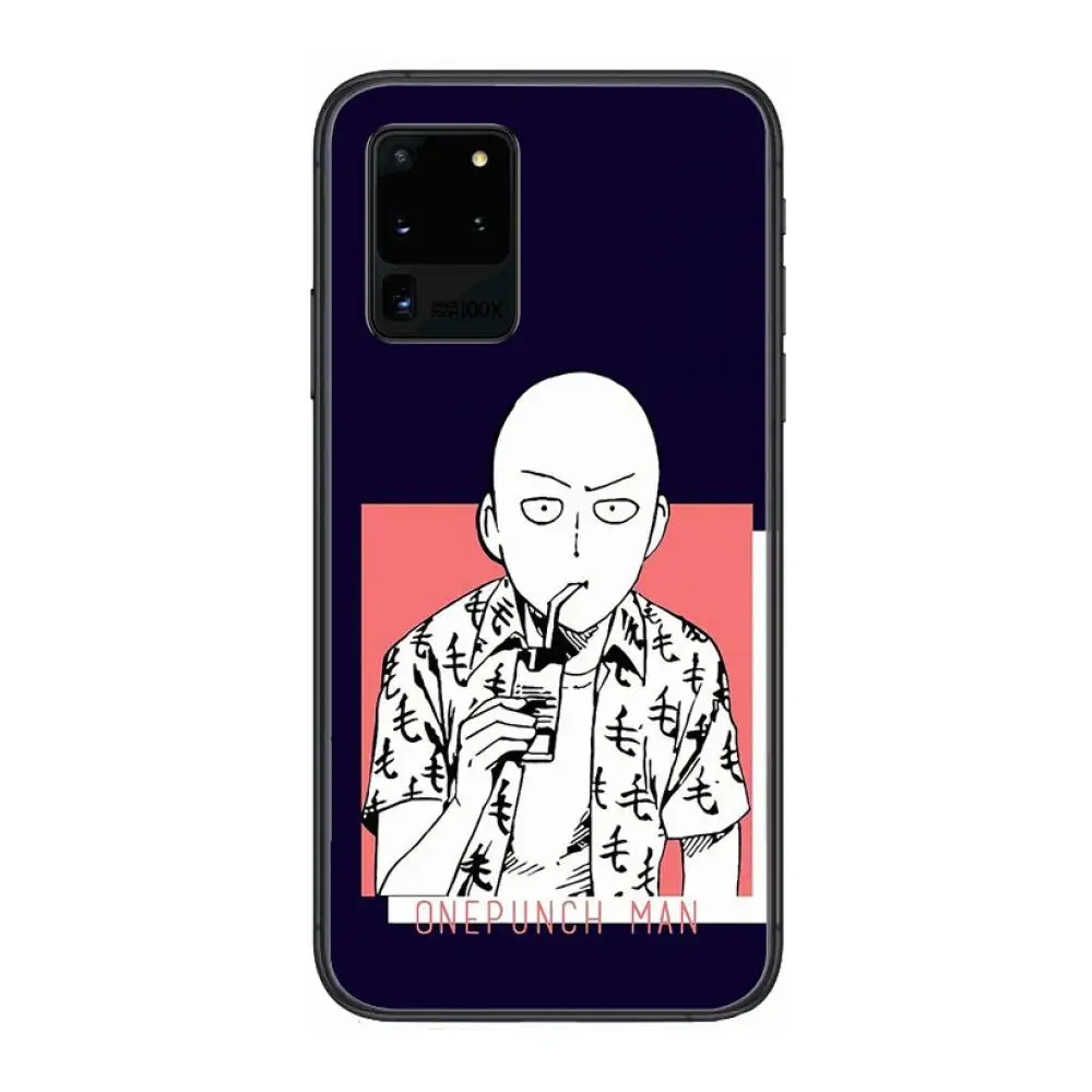 

One Punch Man case Phone cover hull For SamSung Galaxy S 6 7 8 9 10 20 21 Plus Edge E note 5G Lite Ultra black soft bumper