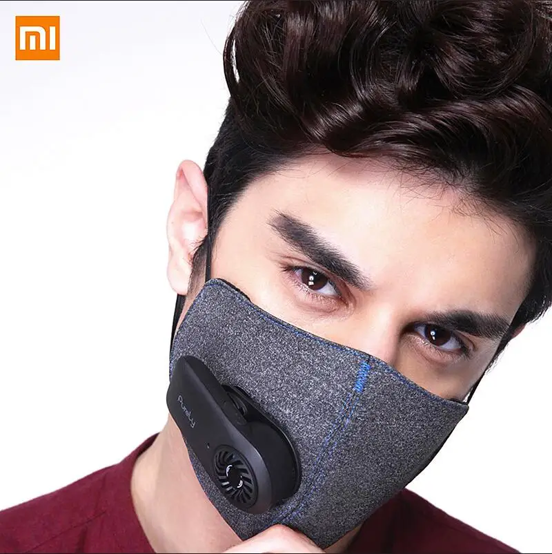 black Дешевые Xiaomi чисто анти-загрязнения воздуха маска с PM2.5 550mAh Battreies перезаряжаемый фильтр с вентилятором для спорта для мужчин и женщин - Цвет: black
