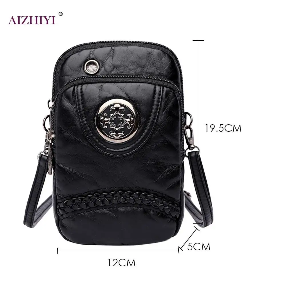 

Fashion Washed Soft PU Leather Women Money Purse Wallet Shoulder Crossbody Bag Multi-function Ladies Female Mobile Phone Pouch