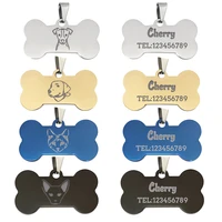 personalized cat dog collars pet id tags bone dog accessories anti lost name phone number tag puppy dogs cats collars supplies