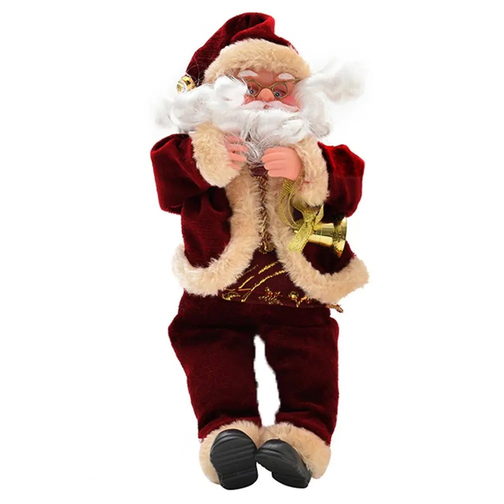 

Sitting Santa Claus 25cm Flannel Sitting Santa Claus Doll Christmas Home Window Decoration Fabric Christmas Children's Toys