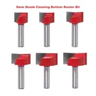 1 шт. 8 мм хвостовик очистки нижней гравировки маршрутизатор бит Деревообработка Карбид Фрезерный резак гравировка бит Концевая мельница для твердой древесины