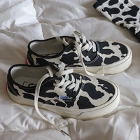 womens cow print shoes fashion 2021 summer casual light canvas sneakers japanese girls shoes