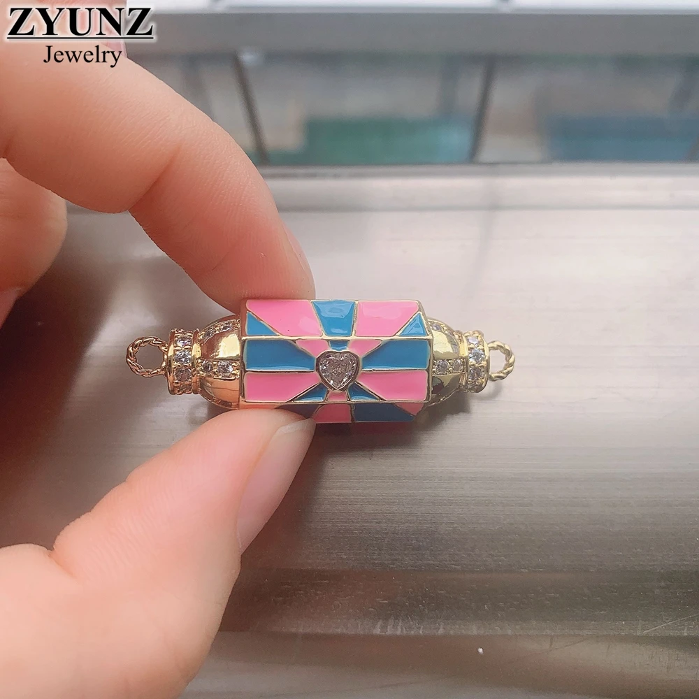 

5PCS, Big Size Gold Color Enamel Connector Pendant Beads for Jewelry Making Bracelet Necklace Accessories DIY Handmade Craft