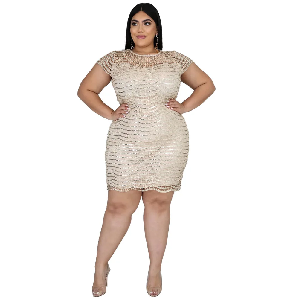 

Autumn Plus Size XL-5XL Sequins Splicing Women Midi Dress Long Sleeve Bodycon Night Club Sexy O-neck Dresses Vestidos