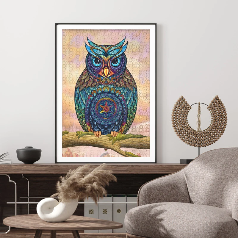 

1000 pieces of owl puzzle children and adults DIY wooden puzzle animal gift wooden puzzle children's educational toy