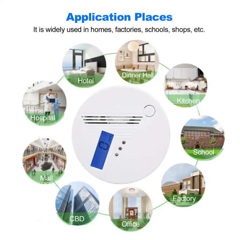

Carbon Monoxide Detector Smart Gas Detection Alarm Buzzer Home Security Supplies new