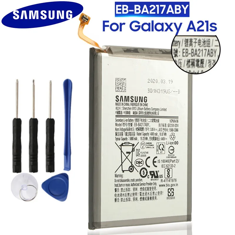 Оригинальная запасная батарея для Samsung Galaxy A21s EB-BA217ABY/DS SM-A217F/DSN A12 SM-A217M A125 |