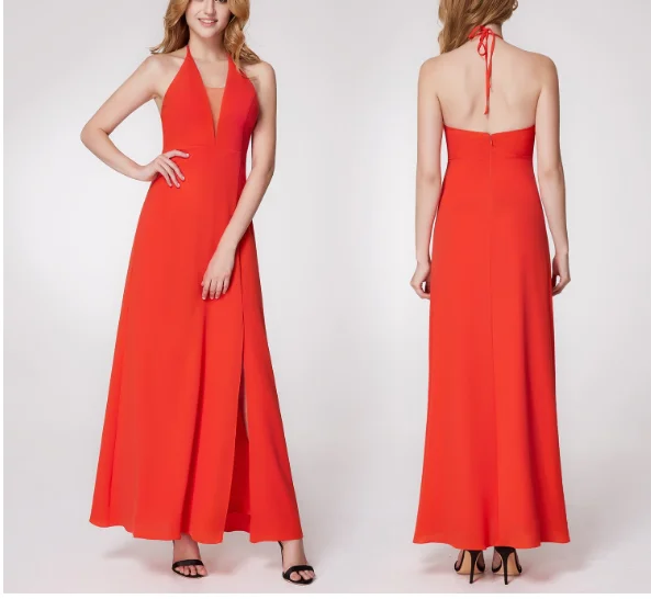 Пикантные длинные Ever Pretty ТРАПЕЦИЕВИДНОЕ ПЛАТЬЕ С v-образным вырезом безрукавный