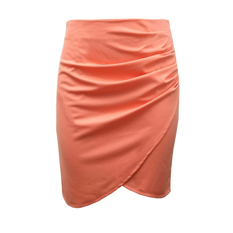 

Irregular Hem Skirts Women Summer Solid Color Asymmetrical Wrap Front Stretchy Bodycon Pencil Skirt OL Office Lay Work Wear New