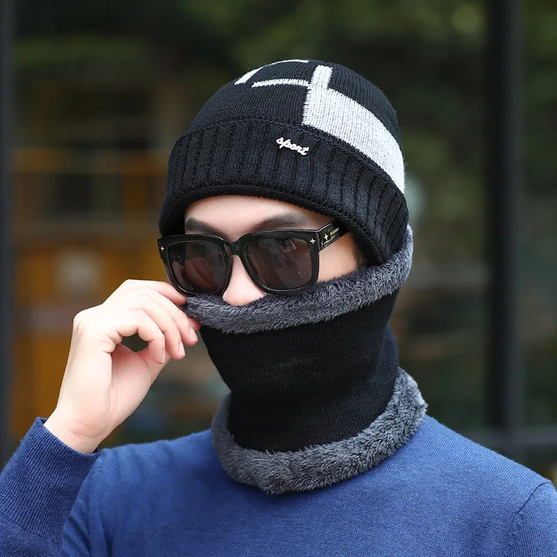 5 Йо-Янг 2 шт. зимние шапки Skullies Beanies шапка для мужчин и женщин шерстяной шарф шапки Балаклава маска Gorras капот вязаная шапка - Цвет: 5