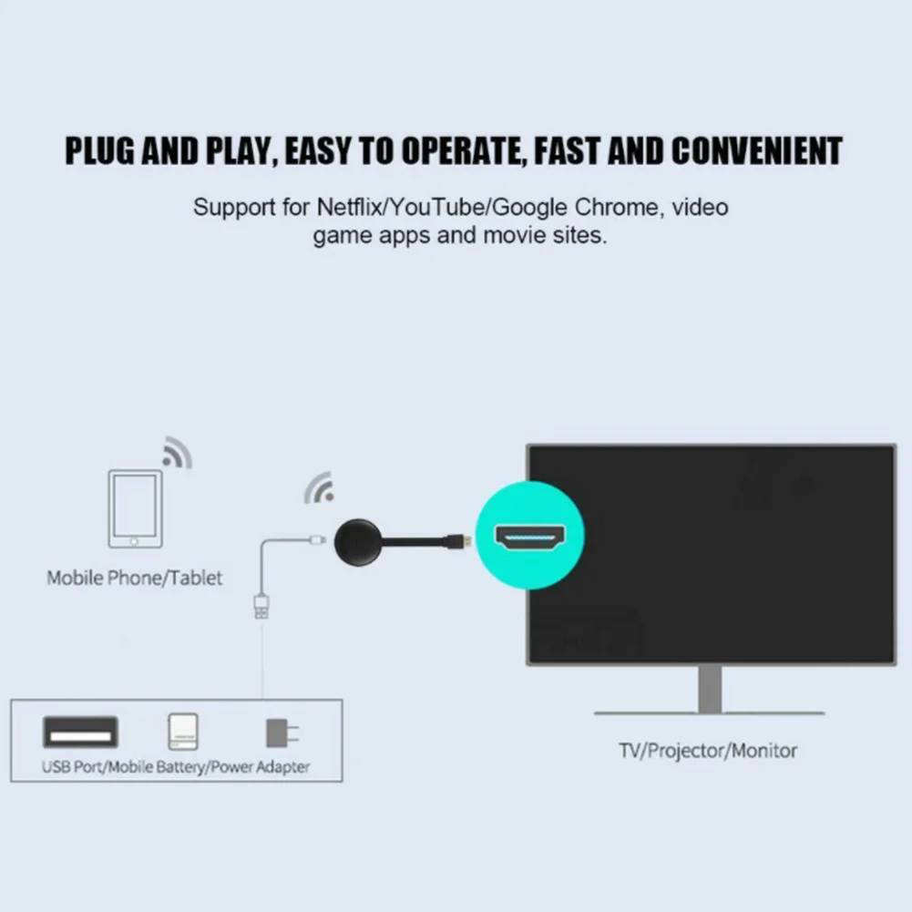 ТВ-ключ G12 4K 2 4G WiFi 1080p для Google miracast youtube и Netflix |