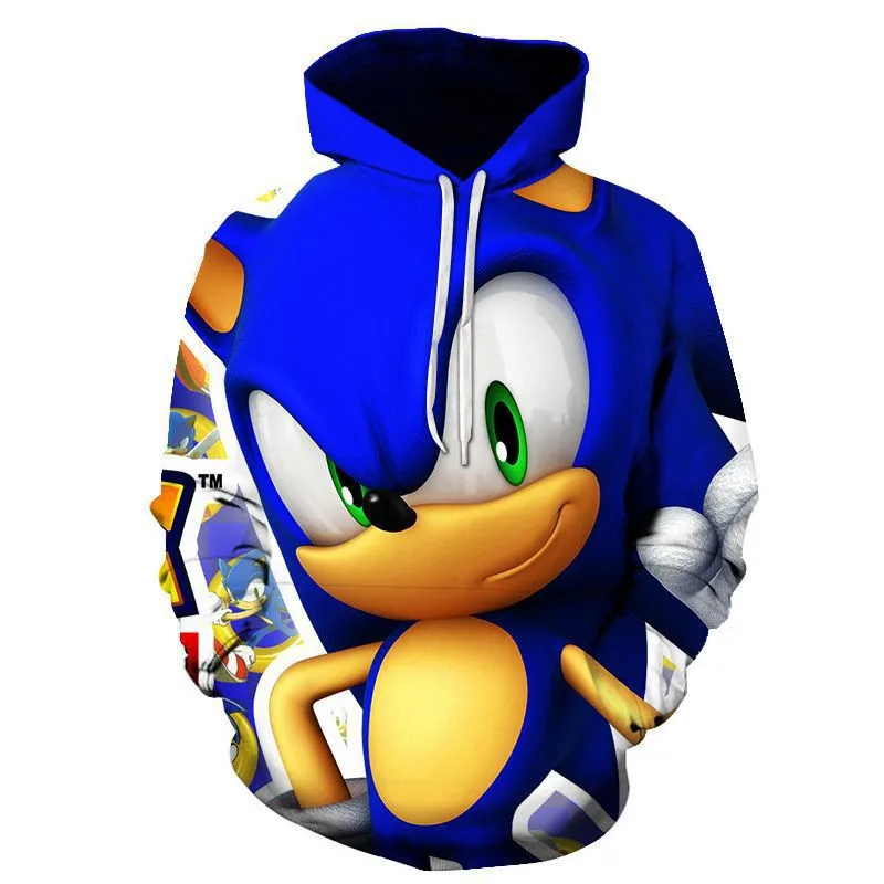 picture color Sonic 3D Модный пуловер худи Повседневная Толстовка с длинными рукавами 3D Одежда для мальчиков и девочек тонкий стиль детский свитер с героями мультфильмов - Цвет: picture color