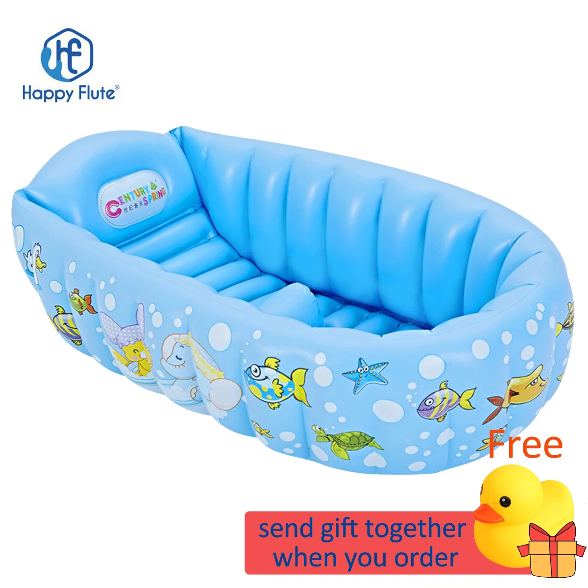 HappyFlute-bañera inflable portátil para niños, piscina hinchable para exteriores, bañera para recién nacidos