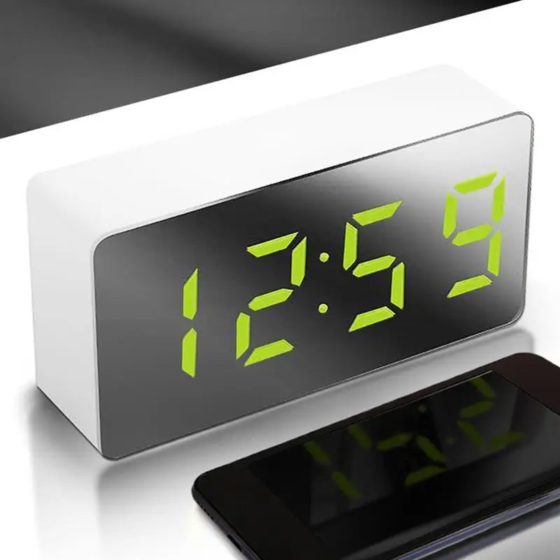 

LED Mirror Alarm Clock Digital Alarm Clock Multifunctional Mini Electronic Alarm Clock For Bedroom Living Room Despertador
