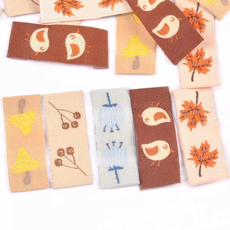 Моющиеся этикетки с вышивкой в виде клена/гриба 50 шт. аксессуары для шитья мешки