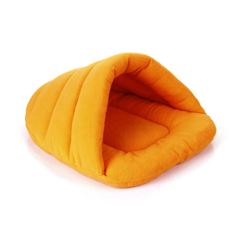 Orange Теплый спальный мешок для животных подстилка питомник кошачий подстилка кролик гнездо средних и маленьких домашних животных диван флисовая кровать гнездо домашнее животное гнездо - Цвет: Orange