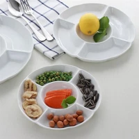 9 inch 5 compartment melamine food storage tray dried fruit snack plate appetizer serving platter for candy pastry nuts bar ktv