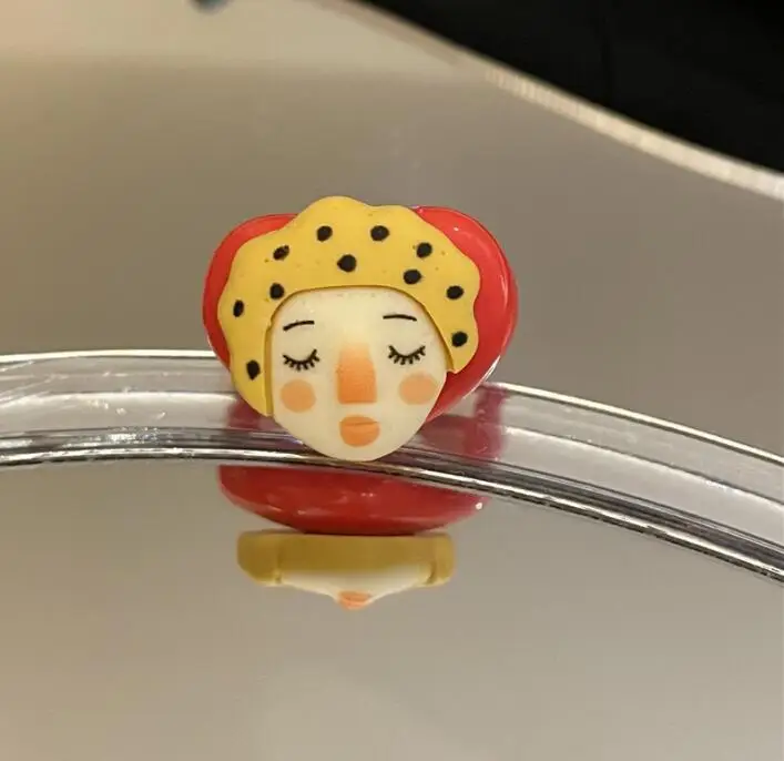 

Ins resin acrylic ring fairy tale girl avatar fun candy color niche ring girl lovely summer finger ring