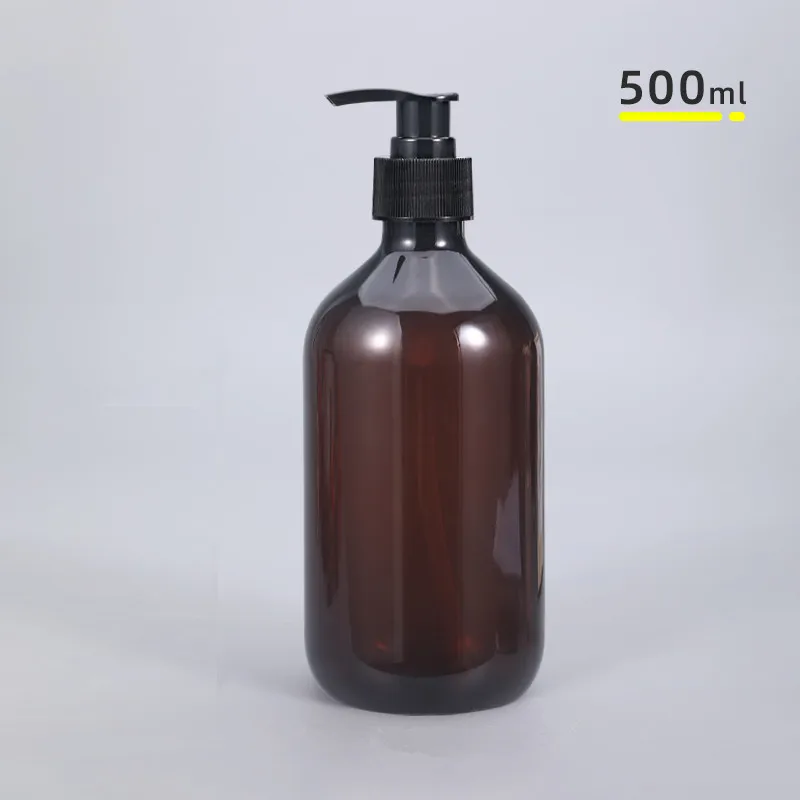 

Empty 500ML Round bottles with Pump Lotion Shampoo Conditioner Dispenser Home bathroom Storage Container 10PCS