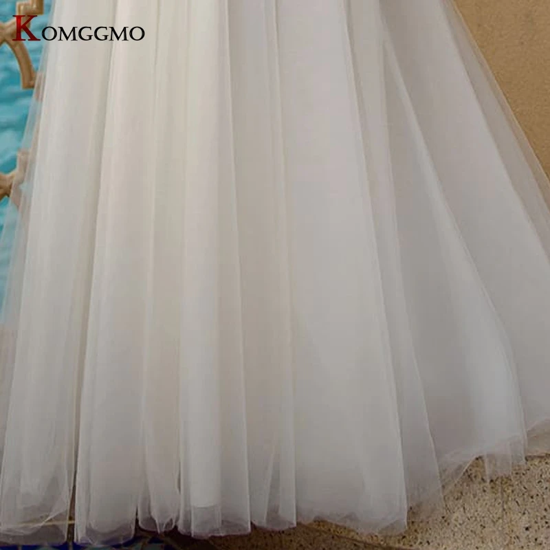 

Vestidos De Novia 2021 Hot Sale Sweep Train Cap Sleeve A-Line Wedding Dress Elegant Illusion O-Neck 3D Flowers Bridal Gown