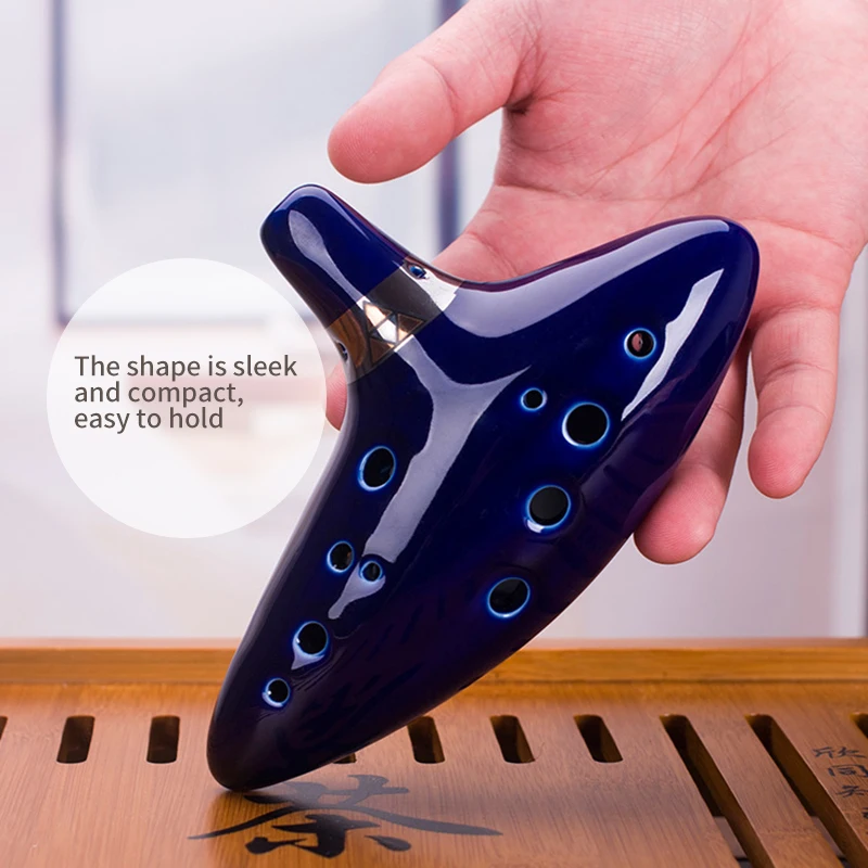 Ocarina Вдохновленный музыкальный все в одном для начинающих флейта синий 12