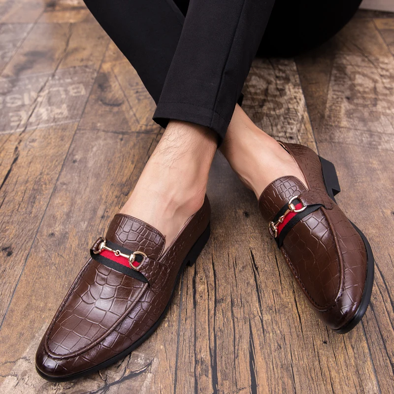 

Мужская повседневная обувь, новинка 2020, мужская повседневная обувь, дышащая Классическая деловая кожаная мужская обувь, настоящая мода, муж...