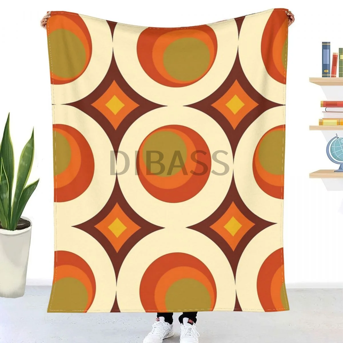 

Mid-Century Modern 70s Comforter 3D Printed Flannel Throw Blanket