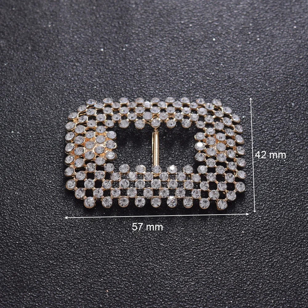 2 шт./лот женские пряжки из сплава для обуви лента с узлом ремня со стразами