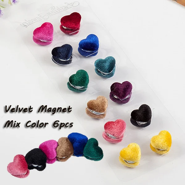 T8 Mix color 6pcs 6 шт./лот, Новое поступление, Популярные разноцветные круглые стразы, аксессуар, сильный магнит, сердце, брошь с кристаллом, хиджаб, булавки для женщин - Окраска металла: T8 Mix color 6pcs